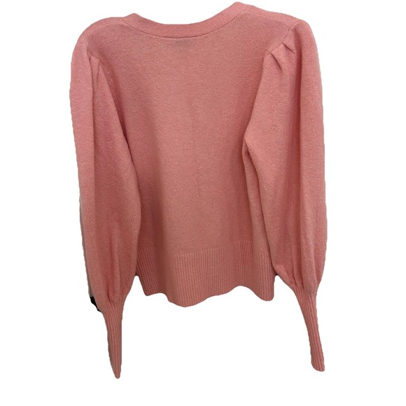 Y2K LOFT  Balloon Sleeve V-Neck Cardigan Pink Cottage Sz S Fairy Whimsy College‎ - Picture 2 of 12